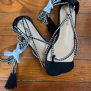 Tie Sandals - never worn